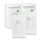 RAYZEEK PIR Motion Sensor Light Switch,Single-Pole Motion Activated Wall Switch, No Neutral Required,On/Off Override,PC Fireproof&UL Listed,2 Pack