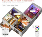BTF-LIGHTING SP530E WiFi Alexa Bluetooth Controllers 4 Zones 2.4GHz RF RB3 Remote Kit Support FCOB COB SMD PWM or SPI RGB RGBW LED Strip WS2811 WS2812B WS2814 WS2815 SK6812 IC etc DC5V DC12V DC24V