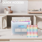 ThinkTex Accordion File Organizer, 12 - Pocket Expanding File Folders for Paper Receipts, Bills & Taxes Organizer, Letter/A4 Size Document Holder for School, Office, Home with Colorful tabs- Blue