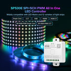 BTF-LIGHTING SP530E WiFi Alexa Bluetooth LED Controller Support PWM Monochrome CCT RGB RGBW RGBCCT or SPI TTL IC Chip LED Strip/Matrix WS2811 WS2812B WS2813 WS2814 WS2815 SK6812 etc DC5V DC12V DC24V