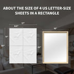 Oak Wood Effect Framed Wall Mirror, 16x20 Rectangle Mirror, 1/8" Anti-desilvering Tempered Glass, Sustainable&Sturdy Frame, Anti-Rust, HD Reflection &3min Fast Setup for Bathroom Living Room