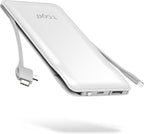 TG90° 10000mAh Power Bank Built-in Cables(No Plug), Pocket Size USB C Portable Charger, 3A Fast Charging External Battery Pack, Travel Essential Phone Powerbank Compatible with iPhone Samsung iPad