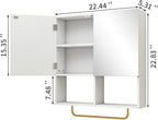 Wall Mounted Storage Cabinet with Mirror & Adjustable Shelves- Bathroom Medicine Cabinet with Towel Bar for Bathroom, Laundary, Enterway,Bedroom