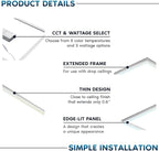 2x2 FT Edge-Lit Frame LED Panel Lights,5CCT Selectable 3000K-6500K, 2600/3900/5200LM,20W/30W/40W Switch Grid Drop Ceiling Lights,0-10V Dimmable,Damp Rated,100-277V,ETL Listed (2 x 4-4 Pack)