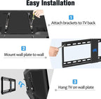 Mounting Dream TV Wall Mount for 37-70 Inch Flat Screen TV - Tilting, Low Profile Space Saving - Max VESA 600 x 400, 132lbs MD2868-LK
