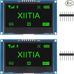 XIITIA 2pcs 2.42 inch 128x64 OLED LCD Display Module SSD1309 7 Pin SPI/IIC I2C Serial Interface for Arduino UNO R3 (Green Light)