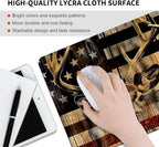 Wood Grain American Flag Hunting Deer Square Mouse pad, Texture, Waterproof, Anti Slip Rubber Base, Computer Mouse pad, Laptop Mouse pad
