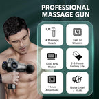 TISSCARE Percussion Massage Gun – 6 Speeds, 4 Attachments for Full Body Pain Relief, Muscle Recovery & Relaxation – Ideal for Back, Neck, Shoulders, Legs & Feet
