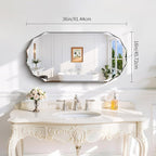 GLASHOM Beveled Edge Frameless Bathroom Mirror, Oval Wall Mirror for Over Sink, 18" x 36" Modern Decorative Vanity Mirror for Bedroom, Living Room, Entryway, Hanging Mirror Horizontal or Vertical