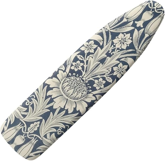ZCFYGDX William Morris Art Floral Ironing Board Cover Decor, Resist Scorching & Staining, Easy Install Resistant Elastic Edges,3 Nylon Buckle Fasteners Straps,Relaxing Breathable Ironing Experience S
