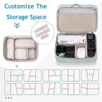 Electronics Travel Organizer, Double Layer Cable Organizer Bag Waterproof Electronics Accessories Storage Bag for Charger, Phone, Power Bank, Hard Drive, Cord, Tablet