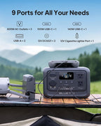 BLUETTI Solar Generator Elite 30 V2 with 60W Solar Panel (Ships Separately), 288Wh LiFePO4 Portable Power Station, 600W AC Outlets (1500W Power Lifting), for Camping, Home Use, Emergency