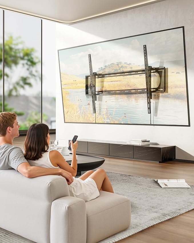 monTEK Heavy Duty Tilting TV Wall Mount for 60–120” Large TVs up to 300 lbs, 4X Safety Tested, 10° Tilt for Glare-Free Viewing, Low Profile Slim Bracket, Max VESA 900x600, Fits 16”/18”/24” Studs