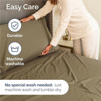 Twin XL Size 3 Piece Sheet Set - Comfy Breathable & Cooling Bed Sheets Set - Hotel Luxury Bedding for Women, Men, Kids, Teens, Boys & Girls - Deep Pockets, Ultra-Soft, Wrinkle Free - Oeko-Tex - Khaki