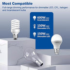 BESTTEN 10 Pack Dimmer Light Switch, Single Pole or 3-Way, Slide Dimmer Switches, Compatible with Dimmable LED, CFL, Incandescent and Halogen Bulb, Neutral Wire Not Required, 120VAC, UL Listed, White