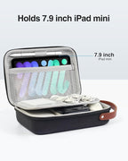 Luxtude Tech Organizer Travel Case, Portable Electronics Organizers, Hard Case for Electronics, Black Tech Bag, Charger Cases, Carrying Cases for iPad Mini (Up to 7.9’’), Mouse
