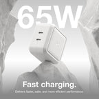 NOCO XGrid X65: 65W USB-C Charger – Dual Port GaN Power Adapter with PD 3.0, QC 4.0+, and PPS – Fast Charging with Smart Power Distribution – Foldable Wall Plug, UL Listed