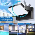 ledmo LED Flood Lights Outdoor - 360 Adjustable Head 60W Wall Pack Switch Control Modern Exterior Lighting Fixtures Commercial Security 5000K Wall Mount for Shop,Barn,Garage Yard 4 Pack,Black