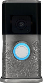 Garden Video Doorbell Cover (Compatible with Ring 3, 3 Plus, 4, Battery Plus, and Battery Pro) (Antique Pewter)