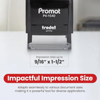 Promot Entered Self Inking Rubber Stamp - Refillable Stampers for Office - Business, Accounting, Bookkeeping, Coding, Legal, Notary, Work, Ordering, Inventory Stamps - Red Ink