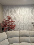 STICKGOO Wave Wall Panels for Interior Wall Decor, White 3D Wall Panels Accent Wall, Paintable 3D Wall Decor Covering Panels for Living Room Bedroom, Pack of 12 Tiles