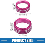 A ABSOPRO Car Air Conditioner Knobs Decals AC Radio Switch Knob Cover for Dodge Durango 2014-2020 for Jeep Cherokee Grand Cherokee 2014-2021 Pink (Set of 3)
