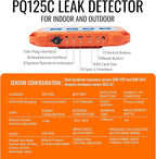 PQWT Underground Water Leak Detectors for Home and Outdoor PQ125C Wall Pipe Water Leakage Detection with Touchscreen Earphone and Carrying Case Multi Sensor Acoustic Pipeline Sound Intensifier