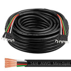MOOKEERF 14/4 AWG Mini-Split Cable - 30FT 14 AWG 4 Conductor Control Cable 300V Stranded Oxygen-Free Pure Copper Wire for Mini Split Air Conditioner,Heat Pump,HVAC Systems and Speaker Systems