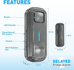 Daytech Freezer Door Alarm with Delay 1/2/3/4 mins Reminder When Left Open Fridge Alarm 0 to 120 dB Refrigerator Door ajar Alert for Home Garage Basement(1 Pack Gray)