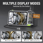 Triple Lens Borescope with 7" IPS Screen, Teslong 1080P HD Industrial Endoscope Inspection Camera with Light, 16.5FT Flexible Automotive Mechanic Scope Tool, Waterproof Pipe Snake Camera in Wall Cam