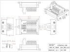 Screw Mount 30Amp 48V 2x6 Position Screw Terminal Block Distribution Module