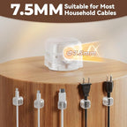 Yocice 12Pack Rotatable Cord Organizer,Spring Cable Clips Desk Cable Management Cord Holder Adhesive Phone Charger Cord Clips for Home Office Car Wall Nightstand Accessories, Clear