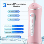 ZUAMEGURechargeable Water Flosser for Teeth Cleaning - Designed for Teeth, Portable Oral Irrigator, IPX7 Waterproof, Includes 5 Professional Tips - Ideal for Daily Oral Care and Family Travel Use