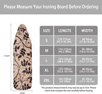 ZCFYGDX Ironing Board Cover with William Morris Prints, Washable Elastic Fabric, Heat-Resistant and Breathable, 3 Nylon Buckle Straps Fastening, Fits for Various Standard Sizes, 15x48 Inch