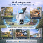 SOLIOM 4G LTE Cellular Security Camera, No WiFi Security Camera, Security Camera Wireless Outdoor for Remote Areas – Solar Powered, Live View, Color Night Vision, PIR Motion Sensor, 2-Way Talk, S90