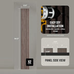 2-Pack Acoustic Wood Slat Panels - Soundproof Wall Paneling for Interior Decor
