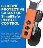 Protective Silicone Sleeve Cover for SimpliSafe KeyFob - Arm and Disarm Remotely, Flexible Case for SimpliSafe Home Security System KeyFob - Latest Gen (Orange)