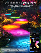 APPECK Smart Outdoor Spot Light 600lm, RGBCW+IC Color Changing Landscape Lights 2 Pack, IP65 Waterproof Low Voltage Landscape Lighting, App/Voice Control for Garden Pathway Yard Christmas Decor