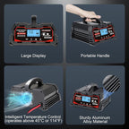 Battery Charger 30A, 12V/24V Lead Acid Smart Battery Charger, 12V LiFePO4 Car Battery Trickle Charger, Automatic Battery Maintainer for Car Motorcycle Lawn Mower Marine Boat Lead Acid Batteries