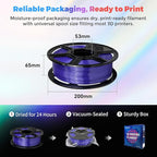 Flashforge 3D Printer Filament Silk PLA 1.75mm 1kg Spool-Dimensional Accuracy +/- 0.02mm (Blue)