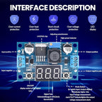 Seloky LM2596 Adjustable DC-DC Step-Down Buck Converter Module with LED Voltmeter Display, Voltage Regulator 4.0-40V Input to 1.25-37V Output Power Supply Module