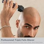 Beard Trimmer and Clippers Set for Men with Foil Shavers, Precise Dial Adjustable 20 Settings, Professional 3-IN-1 Mens Grooming Kit with Nose Trimmer IPX7 Waterproof Wet and Dry, USB-C Rechargeable
