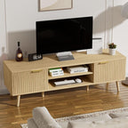 SHGJ&SOFT Storable TV Stand 65 Inch,Mid Century Modern TV Console Two Cabinet Doors with Open Partition in The Middleby by Wooden for Living Room,Bedroom. (Wooden, 1PC)