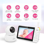 VTech VM924 No WiFi Remote Pan-Tilt-Zoom Video Baby Monitor - 5" LCD Screen, Up to 17Hrs Video/31Hrs Audio Battery, 1000ft Range, Night Vision, Soothing Sounds, Temperature Sensor