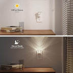 JandCase LED Night Light Plug in, Night Lights Plug into Wall [2 Pack] with Dusk to Dawn Light Sensor, 5000K Daylight White Night Light, Adjustable Brightness Nightlight for Kids Bathroom Bedroom