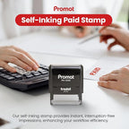 Promot Paid Stamp Self Inking - for Office, Accounts Payable Stamp - Rubber Stamps for Retail Use, Red Ink, Self Inking for Business Supplies, Paid Stamper
