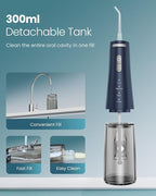 Onlyone Rechargeable Cordless Water Flosser with Adjustable Water Pressure for Daily Oral Care, Power Dental Flosser for Home and Travel Use, Portable Oral Irrigator for Sensitive Gums and Braces Care