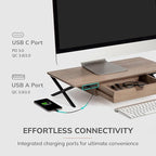 Anji Mountain Monitor Stand - Desktop Organizer & Laptop Riser, Ergonomic Monitor Riser, Space-Saving Monitor Stand for Desk, Durable Construction, Easy Assembly, Ideal for Home & Office,Biscotti