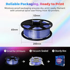 FLASHFORGE Silk PLA Filament 1.75mm Violet, 3D Printer Filament 1kg (2.2lbs) Spool, Smooth and Silky Texture 3D Printing Filament, Dimensional Accuracy +/- 0.02mm