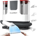 Upholstery Carpet Cleaner, MUJERBAY 12Kpa Portable Spot & Stain Cleaner Shampooer, Move with Universal Wheels & Handle, 1.18-inch Deep Cleaning Machine for Couch, Stairs, Car & Messes.